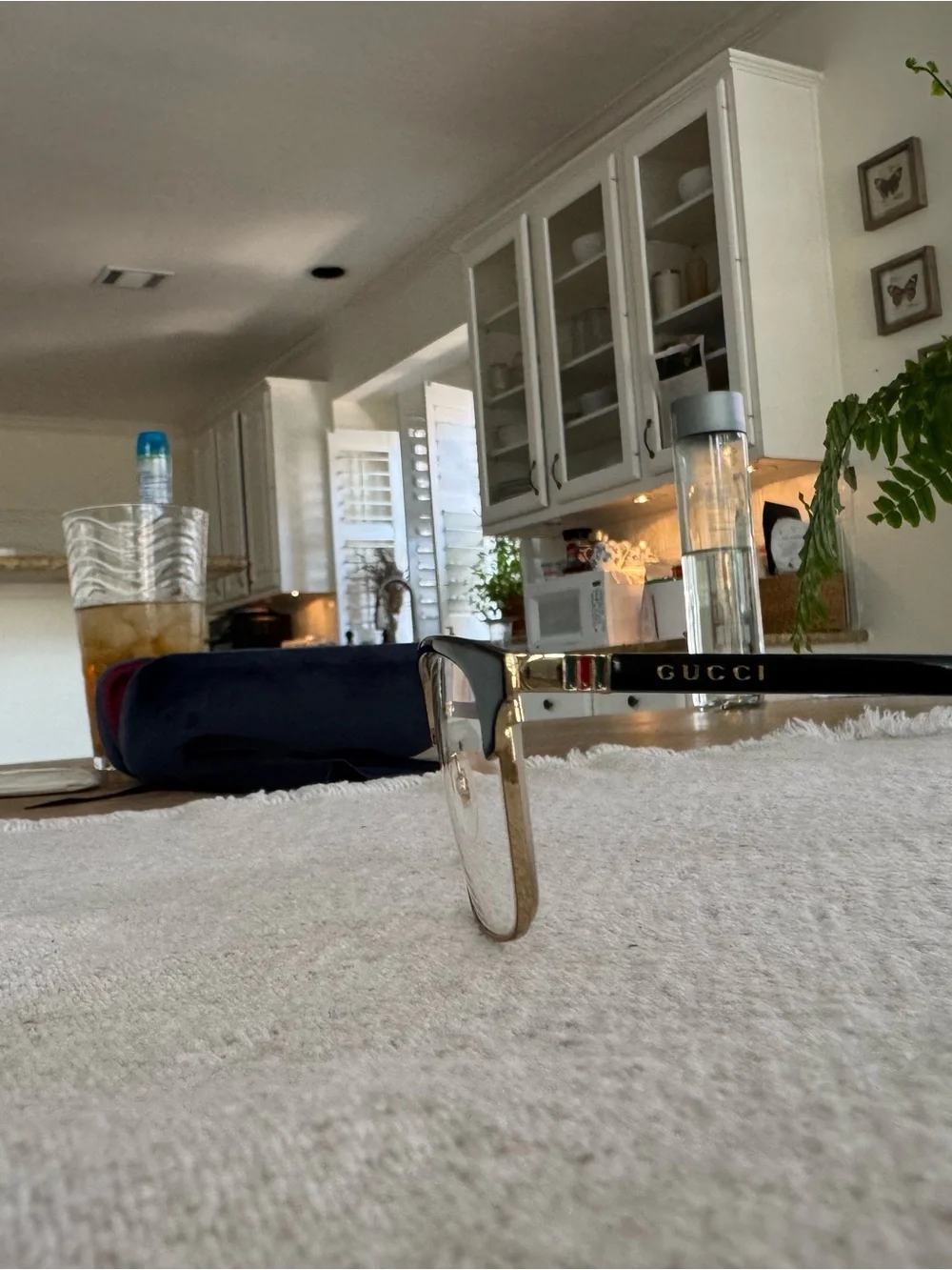 Gucci Black and Gold Browline Eyeglasses